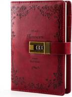 secure your thoughts with cagie lock diary - premium leather journal with vintage wine red finish логотип