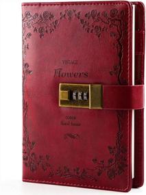 img 4 attached to Secure Your Thoughts With CAGIE Lock Diary - Premium Leather Journal With Vintage Wine Red Finish