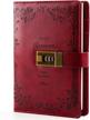 secure your thoughts with cagie lock diary - premium leather journal with vintage wine red finish logo