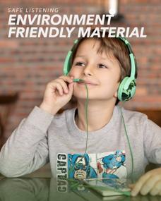 img 2 attached to Kids Headphones, Volume Limited Over Ear 85DB Safe Listening Adjustable Headsets W/ Microphone For Children (Camouflage) By Mumba