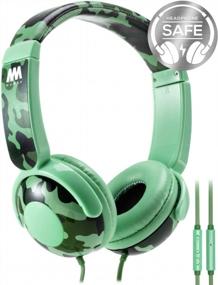 img 4 attached to Kids Headphones, Volume Limited Over Ear 85DB Safe Listening Adjustable Headsets W/ Microphone For Children (Camouflage) By Mumba