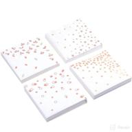 🌹 rose gold napkins - 100pk - assorted designs - 3-ply - 5x5 inches - disposable party napkins for wedding, baby shower, birthday, bridal shower - bar napkins - cocktail napkins - paper napkins dinner logo