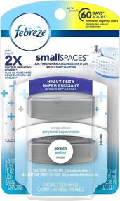 img 4 attached to 🌬 Febreze SmallSpaces Heavy Duty Crisp Clean Scent Air Freshener Refills - 2 Count, 11 mL