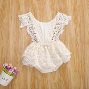 img 3 attached to Stylish And Cute Lace Floral Baby Girls Romper Jumpsuit With Backless Design - Perfect Summer Outfit
