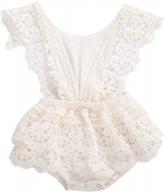 stylish and cute lace floral baby girls romper jumpsuit with backless design - perfect summer outfit logo