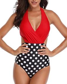 img 3 attached to Kinsmirat Swimsuits Beachwear Cutouts Bathing Women's Clothing - Swimsuits & Cover Ups