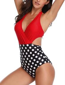 img 4 attached to Kinsmirat Swimsuits Beachwear Cutouts Bathing Women's Clothing - Swimsuits & Cover Ups