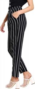 img 2 attached to Slimming Striped Pants For Women: Elastic High Waist And Loose Fit For Casual Comfort