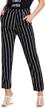 slimming striped pants for women: elastic high waist and loose fit for casual comfort logo