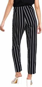 img 3 attached to Slimming Striped Pants For Women: Elastic High Waist And Loose Fit For Casual Comfort