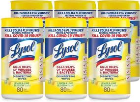 img 1 attached to 🍋 Lysol Disinfecting Wipes, Lemon and Lime Blossom, 80 count, Pack of 6 - Effective Cleaning and Sanitization Solution