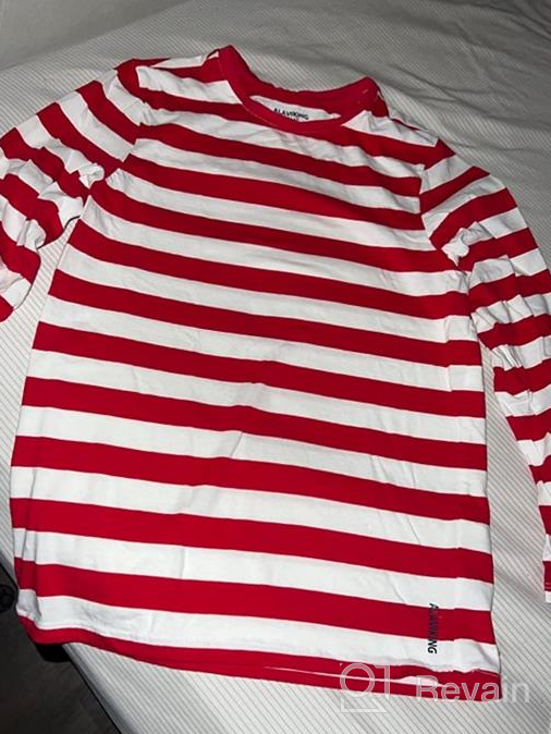 img 1 attached to 👚 ALAVIKING Cotton Crewneck Toddler Stripe XL Tops, Tees & Blouses: Ideal Girls' Clothing Choice review by Julia Turner