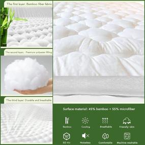 img 2 attached to Stay Cool And Comfortable With GRT Bamboo Full Size Mattress Pad Cover - Thick, Quilted, And Breathable