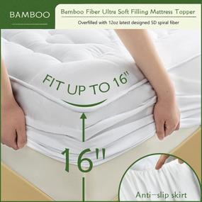 img 1 attached to Stay Cool And Comfortable With GRT Bamboo Full Size Mattress Pad Cover - Thick, Quilted, And Breathable