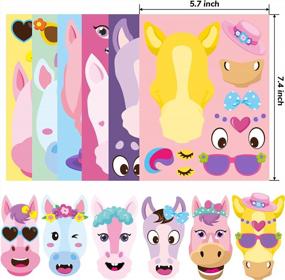 img 2 attached to DIY Art Craft Kit For Kids: Create 36 Pink Horse Face Stickers With Fashionable Dresses - Perfect Party Gift, Exercise, And Classroom Activity