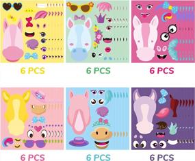img 1 attached to DIY Art Craft Kit For Kids: Create 36 Pink Horse Face Stickers With Fashionable Dresses - Perfect Party Gift, Exercise, And Classroom Activity