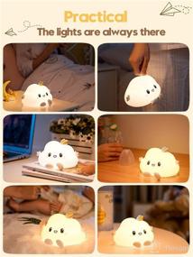 img 1 attached to Dimanito Cute Kids Night Light Night Lamp Night Lights For Kids Bedroom Toddler Baby Portable Silicone Battery Led Nightlight Nursery (Cute Cloud Remote Control)