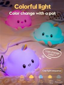 img 2 attached to Dimanito Cute Kids Night Light Night Lamp Night Lights For Kids Bedroom Toddler Baby Portable Silicone Battery Led Nightlight Nursery (Cute Cloud Remote Control)