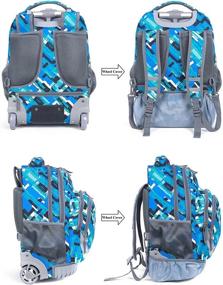 img 1 attached to Tilami Kids Rolling Backpack: The Perfect 18 inch Boys and Girls Laptop Backpack