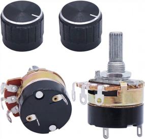 img 4 attached to 2Pcs 10K Ohm Single Linear Taper Potentiometer With On/Off Switch & Aluminum Alloy Knob - TWTADE