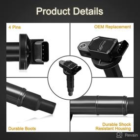 img 2 attached to 🔥 Высокопроизводительная катушка зажигания для Toyota Camry Highlander Matrix RAV4 Solara Lexus Pontiac Scion - L4 2.0L 2.4L UF333 D511C C1330 Совместимая