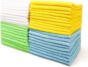 img 4 attached to 20 Pack Reusable Micro Fiber Wash Kitchen & Bathroom Cleaning Cloths - Perfect For Car, Tub & More (Blue)