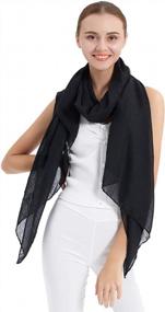img 4 attached to Womens Sheer Shawl Wrap In Solid Colors - Perfect For Evening Wear By LMVERNA