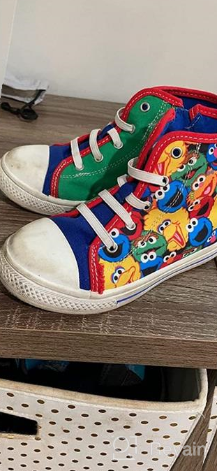 img 1 attached to 👟 Sesame Street Elmo Shoes: Hi Top Sneakers with Laces for Toddlers and Kids (Sizes 6-12) review by Patrick Pearson