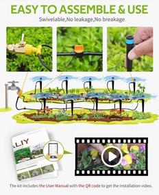 img 1 attached to HIRALIY 91.8FT/28M Drip Irrigation Kits For Plant, Patio Watering System For Flower Beds, Automatic Irrigation Equipment Set For Garden Fruit Orchards And Shrubs, 1/4" Drip Tubing And Two-Ways Adapter
