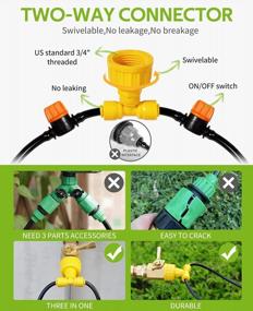 img 2 attached to HIRALIY 91.8FT/28M Drip Irrigation Kits For Plant, Patio Watering System For Flower Beds, Automatic Irrigation Equipment Set For Garden Fruit Orchards And Shrubs, 1/4" Drip Tubing And Two-Ways Adapter