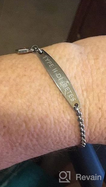 img 1 attached to 💉 Pre-Engraved Simple Medical Bracelet for Girls and Boys with Diabetes - Linnalove Jewelry review by Scott Bradford
