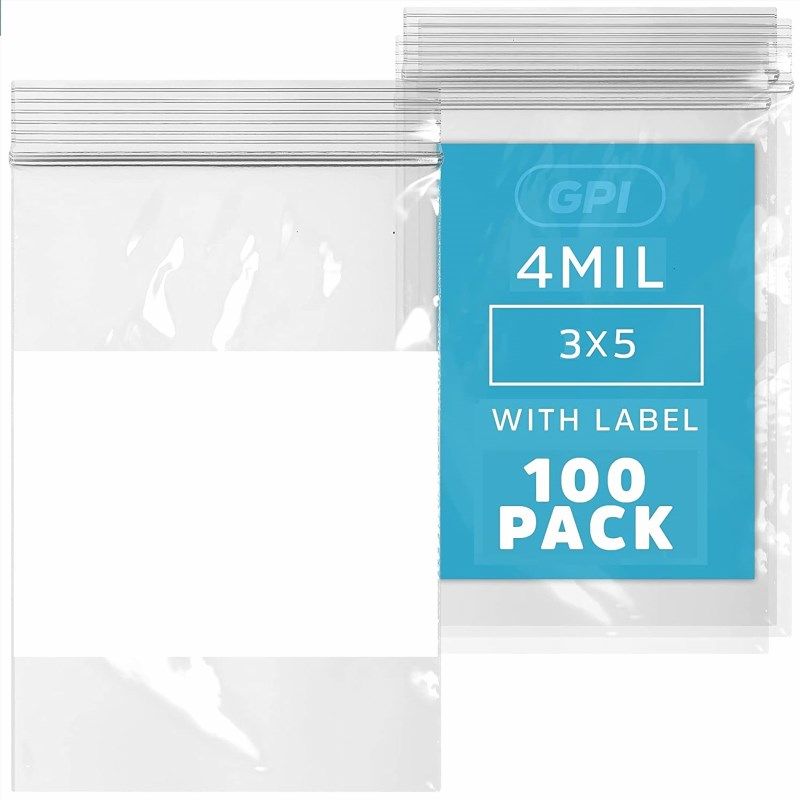  Clear Plastic Reusable Zip Bags - Bulk GPI Pack of 100 2 x 3  4mil Thick Heavy Duty, Strong & Durable Poly Baggies with Resealable Zip  Top Lock for Travel, Storage