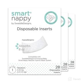 img 4 attached to 👶 "Вкладыши SmartNappy для одноразовых подгузников на основе гибридного пелёночного чехла Amazing Baby, размер 1, 5-10 фунтов, 84 штуки - дополнительно впитывающие и без пластиковой подкладки