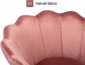 img 1 attached to Velvet Pink Makeup Arm Chair With Gold Base - Kmax Office Desk Chair For Ultimate Comfort And Style