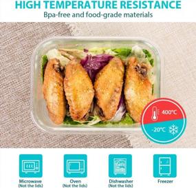 img 1 attached to Bayco Glass Food Storage Containers - Set Of 24 With 8 Packs Of 3 Compartments, Airtight And Leak-Proof Bento Boxes For Lunch, BPA-Free