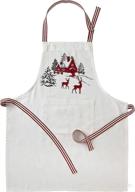 🎅 natural skl home by saturday knight ltd. winter greetings apron, 27x33 inches логотип