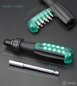 img 2 attached to 🔧 Deselen Green Ratcheting Screwdriver Set with Magnetic Bit Ratchet - Extendable Design, 11-in-1 Multi Bit Screwdriver, Small Pocket Size - All-in-One Tool