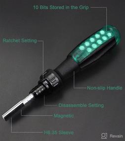 img 3 attached to 🔧 Deselen Green Ratcheting Screwdriver Set with Magnetic Bit Ratchet - Extendable Design, 11-in-1 Multi Bit Screwdriver, Small Pocket Size - All-in-One Tool