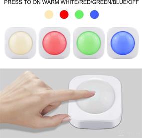 img 3 attached to 🌈 LUXSWAY 5Pack RGB Lights Colored Puck Lights: Battery Powered, Touch Tap ON/Off - Perfect for Under Cabinet, Bookshelf, Closet, Pantry