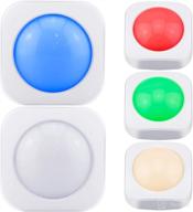 🌈 luxsway 5pack rgb lights colored puck lights: battery powered, touch tap on/off - perfect for under cabinet, bookshelf, closet, pantry логотип