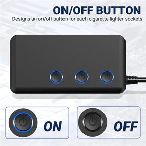 img 1 attached to Qidoe 200W Cigarette Lighter Splitter with USB-C PD20W, Quick Charge 3.0, 3 Socket Power Outlet, 4 USB Charging Ports, LED Voltmeter, and Power Switch - Newest 2022 Version