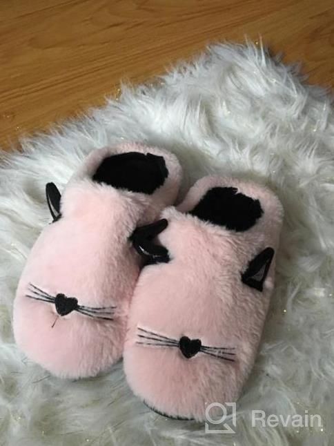 img 1 attached to Adorable Cat Anti-Slip Indoor Slippers For Boys And Girls By Anddyam Kids Family review by Albert Gaines