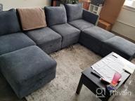 img 1 attached to Modern U-Shape Sectional Sofa Sleeper Couch With Reversible Chaise And Ottomans - HONBAY Bluish Grey review by Anthony Wilson