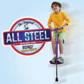img 1 attached to Pogo Fun For Kids: Geospace Jumparoo Boing JR. Pogo Stick By Air Kicks - Small Size For Children 50-90 Lbs (Purple)