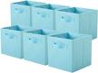 6 pack shellkingdom foldable fabric storage bins for closet and toys - blue logo