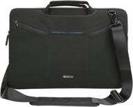 17 - 17.3 inch laptop messenger bag with handle and shoulder strap by evecase - black логотип