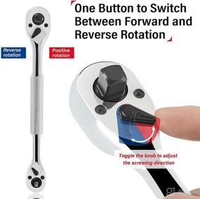 img 2 attached to 🔧 TAILUG 1/2-Inch, 3/8-Inch, and 1/4-Inch Drive Ratchet Handle, 1/4-Inch Drive Bit Driver 72-Tooth Reversible Socket Wrench, CR-V 4-in-1 Universal Wrench