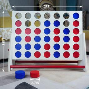 img 3 attached to Unleash Your Competitive Side With ApudArmis Wooden 4 In A Row Game - Perfect Indoor/Outdoor Connect Game For Family Fun!