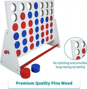 img 2 attached to Unleash Your Competitive Side With ApudArmis Wooden 4 In A Row Game - Perfect Indoor/Outdoor Connect Game For Family Fun!