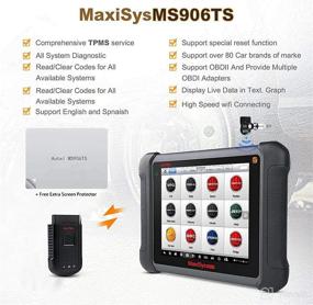 img 3 attached to 🚗 Autel MS906TS Advanced Car Diagnostic Scanner with TPMS Programming, ECU Coding, and Active Test - Including Extra Screen Protector and OE-Level Features such as IMMO Keys, Oil Reset, EPB/SAS/DPF/ABS Bleeding (Maxisys MS906BT+MK808TS/TS608)